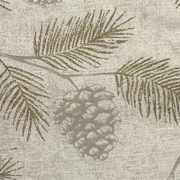 Ralph Lauren Holiday Christmas Gold Tan Pine Cones & Bough Ivory Stocking NWOT - Picture 5 of 8